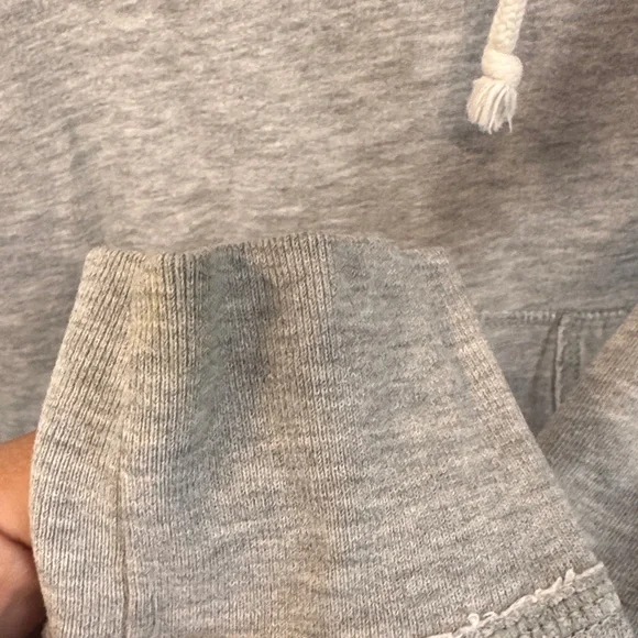 Hollister Vintage Size M Gray and Cream Hoodie Embroidered Logo Y2K - Picture 5 of 6